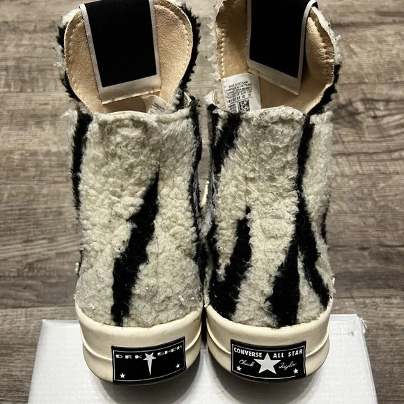 Rick Owens x Converse Black and White High-Top Sneakers - Picture 5 of 10